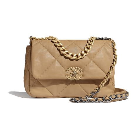 chanel 19 handbad dark beige|Chanel 19 handbags.